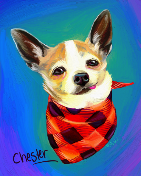 bright color dog portrait